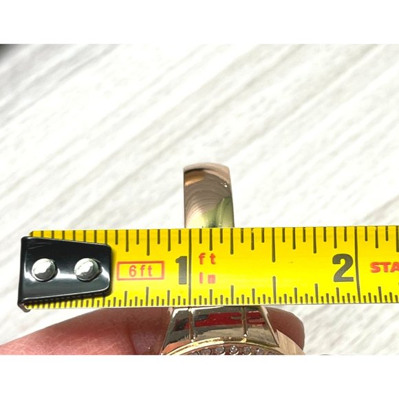 Jessica Carlyle Watch Cuff Bracelet Rose Gold Tone Quartz Rhinestones - Picture 7 of 11